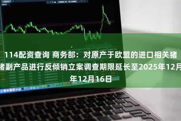 114配资查询 商务部：对原产于欧盟的进口相关猪肉及猪副产品进行反倾销立案调查期限延长至2025年12月16日